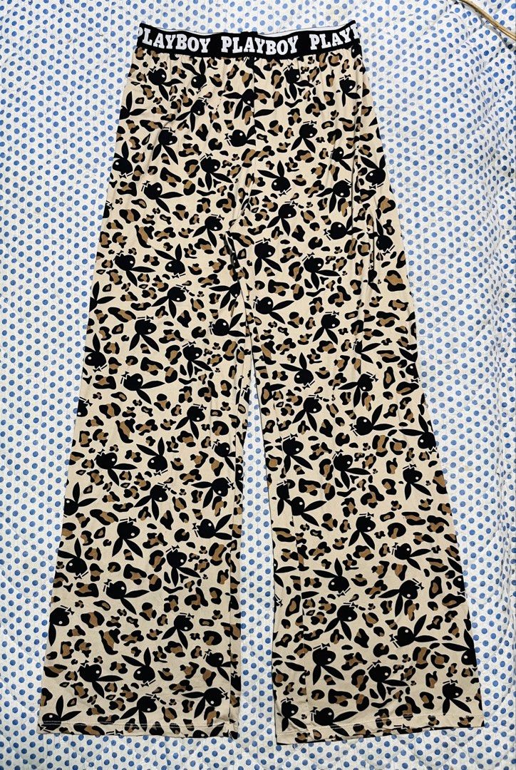 Y2K Playboy Leopard Print Wide-Leg Pants (Category: Other Bottoms) located in Navotas City. Submitted by y2kikaystuff (Listing ID 1464957278, Image 1). Description: Y2K Playboy Leopard Print Wide-Leg Pants Small fits 25-31(Waistline) 39.5Length Personal item from Japan No issue Can pass as new 400 only Pm me.