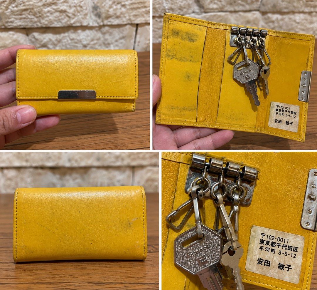 yellow leather key case (Category: Wallets & Card holders) located in San Fernando. Submitted by japansurpluselyu (Listing ID 1464804315, Image 1). Description: .