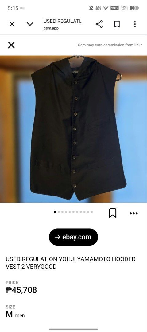 YOHJI YAMAMOTO (Category: Vests) located in Dasmarinas. Submitted by jessputrages (Listing ID 1464857034, Image 1). Description: For sale Yohji Yamamoto Excellent condition No issue 12000 plus shipping fee Pm for more details.