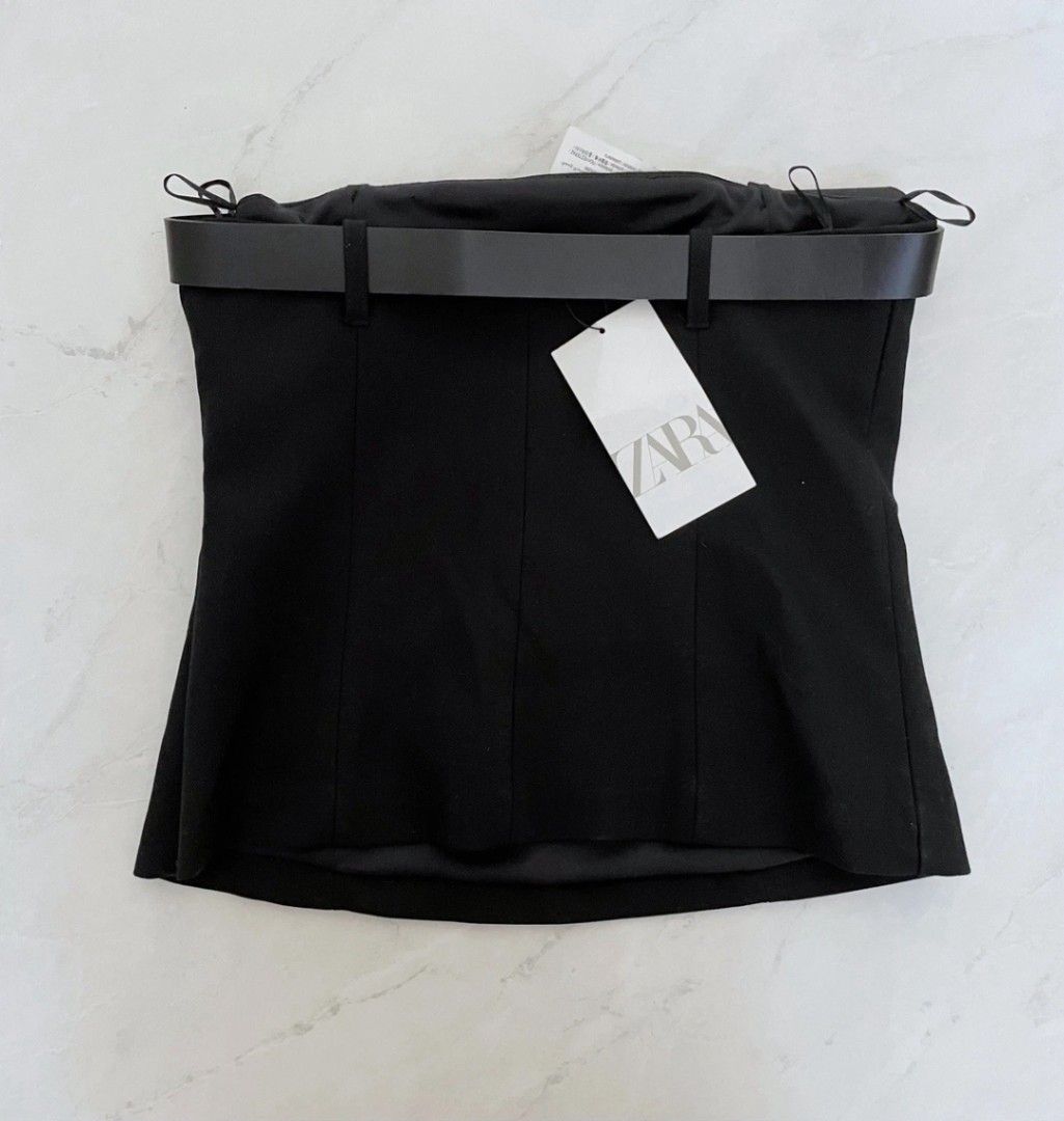 ZARA black top with belt (Category: Others Tops) located in Quezon City. Submitted by rmseller.2017 (Listing ID 1464801143, Image 3). Description: ZARA black top with belt | XS on tag, fits XS-M | (store price: P2495) P800 only.