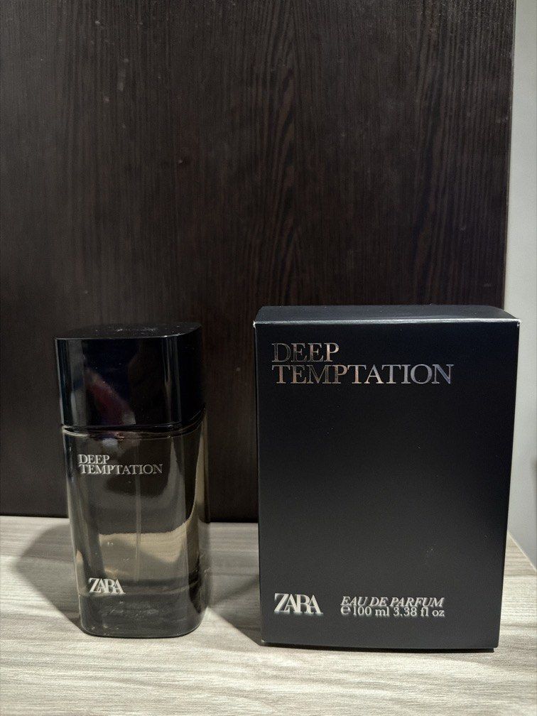 Zara Deep Temptation (Category: Fragrance & Deodorants) located in Pasig City. Submitted by rvss_ (Listing ID 1464908086, Image 1). Description: Zara Deep Temptation Few sprays missing/ 100ml Loc: Pasig.