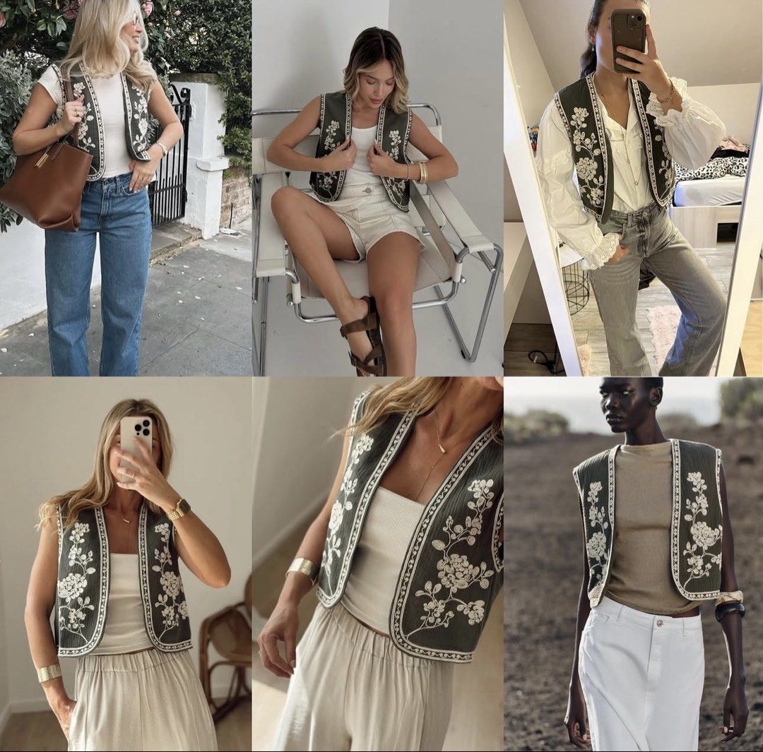 ZARA Embroidered Vest (Category: Others Tops) located in Manila. Submitted by ccollection_ (Listing ID 1464916506, Image 2). Description: .