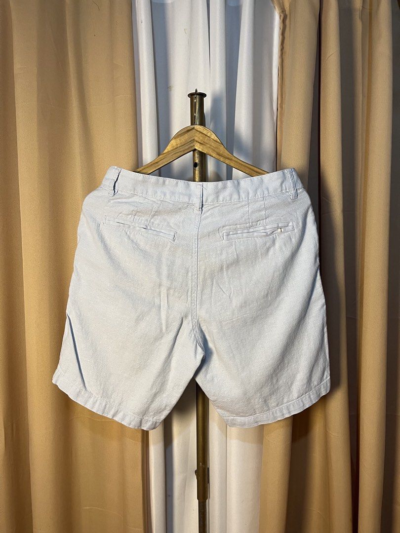 Zara Men Light Blue Shorts EUR 40 (Category: Shorts) located in Kidapawan. Submitted by azythrift (Listing ID 1464915821, Image 2). Description: - Brand: Zara - Size: EUR 40 - Color: Light blue - Style: Casual with front button closure and pockets - Details: Cute striped inner lining - Condition: Clean and ready to wear.