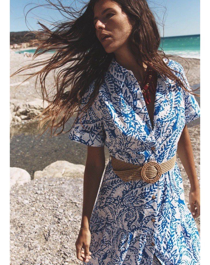 ZARA Printed Eyelet Belted dress (Category: Dresses) located in Manila. Submitted by ccollection_ (Listing ID 1464903835, Image 3). Description: Brandnew without Tag Bust 32-34, waistline 26.