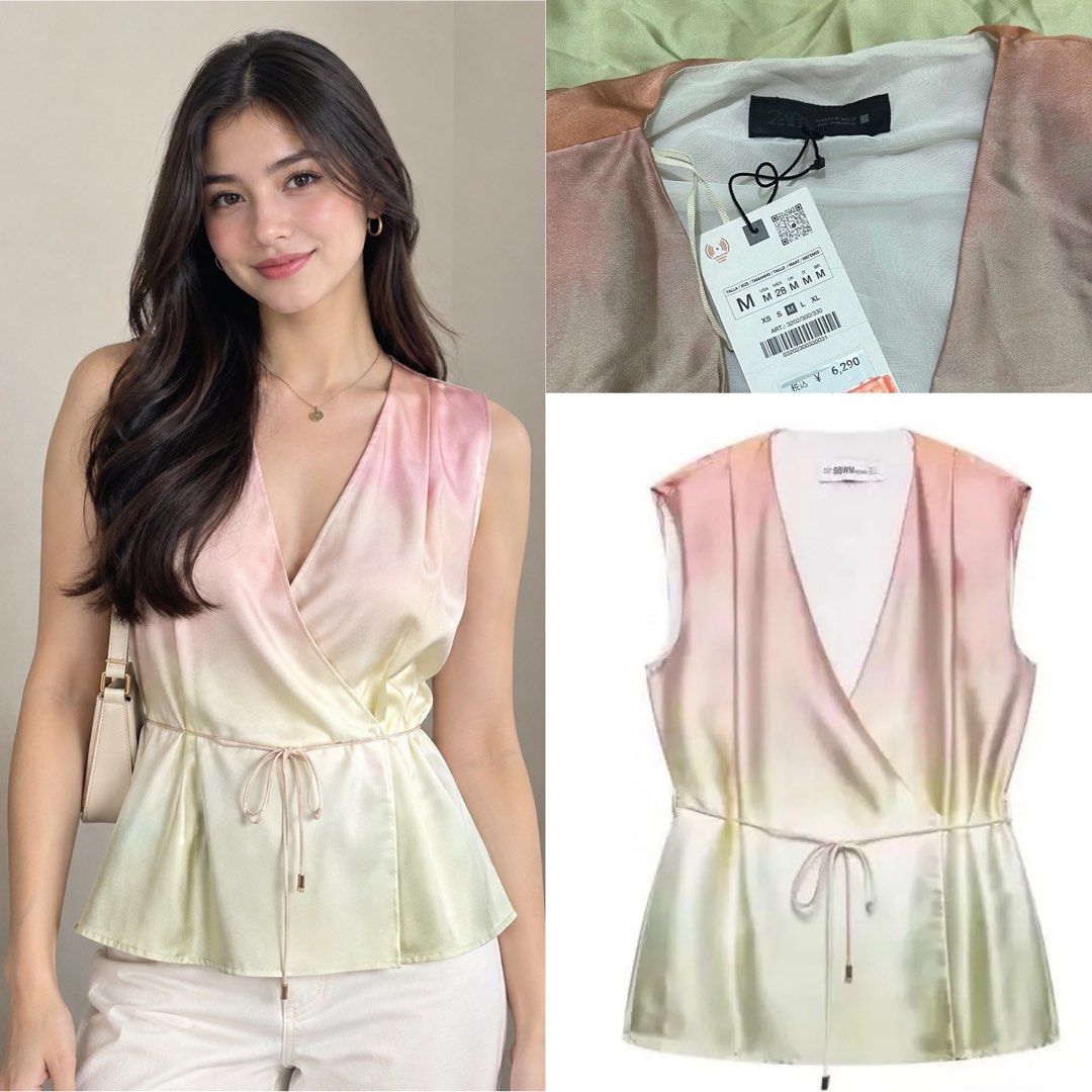 ZARA Tie Dye Print Satin Top (Category: Others Tops) located in Manila. Submitted by ccollection_ (Listing ID 1464935851, Image 1). Description: .