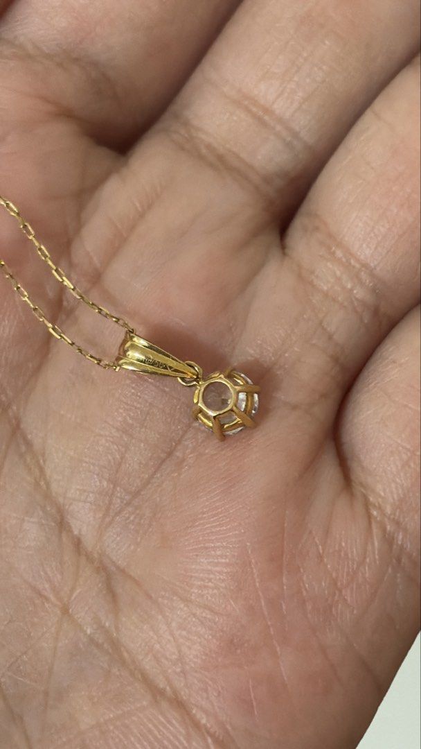 18K Yellow Gold Stone Pendant (Category: Precious Stones) located in Marikina City. Submitted by shop.voyageph (Listing ID 1459471576, Image 2). Description: Cubic zirconia Super nice with dainty necklaces ✨.