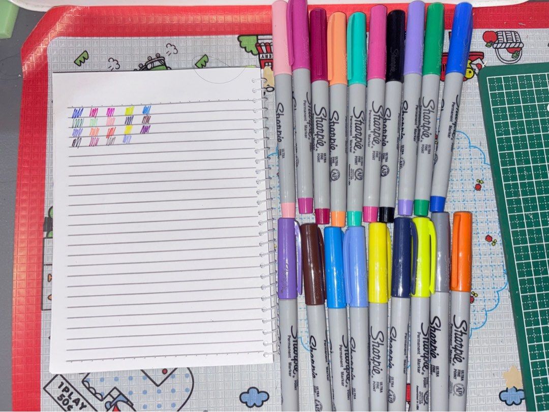 19 pcs Sharpie Ultra Fine Point Permanent Markers Set (Category: Stationery & School Supplies) located in Marikina City. Submitted by savedbygracephb (Listing ID 1459482604, Image 2). Description: - Set of Sharpie Ultra Fine Point permanent markers - Assorted vibrant colors included - Tested a few markers to demonstrate excellent ink flow - Ideal for detailed crafting, precise labeling, and artistic drawing - All markers are authentic Sharpie bra