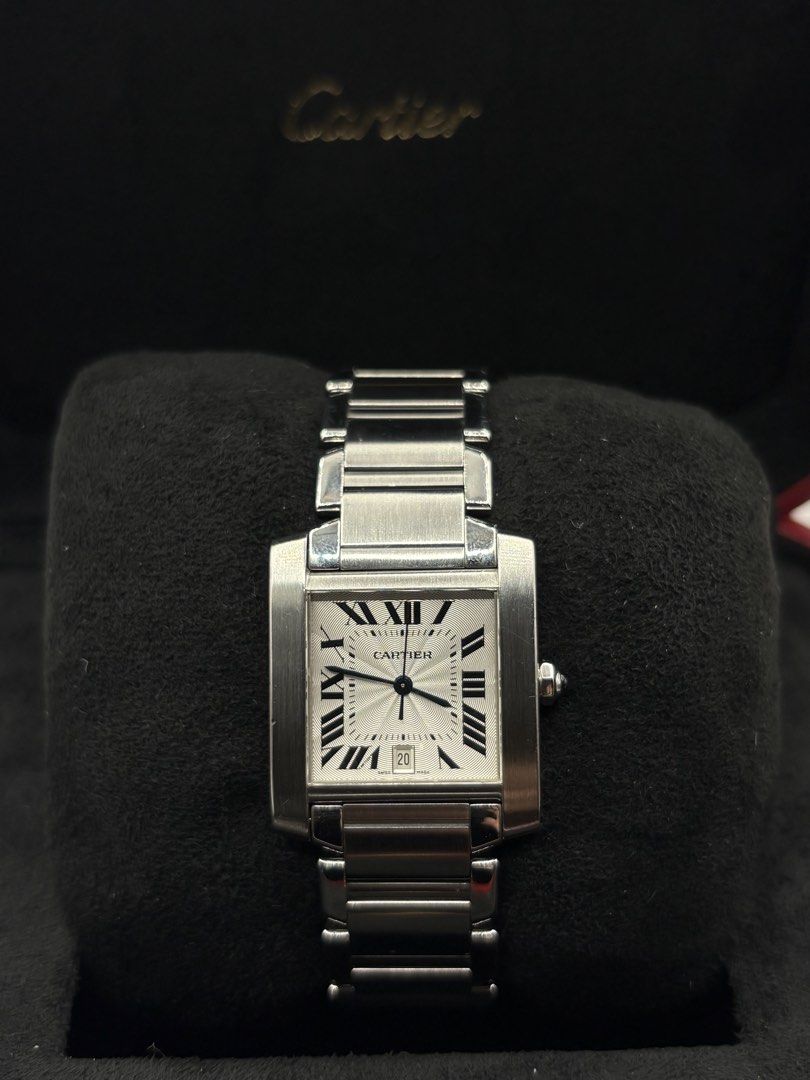 2014 Cartier Francaise Large (Category: Men's Watches) located in Pasig City. Submitted by nicoestradaa (Listing ID 1459349255, Image 1). Description: Cartier Francaise Large 2014 year model Dimensions: 28 x 32mm Ref: W51002Q3 Automatic movement Stainless steel bracelet Complete set Open for authentication 270k.