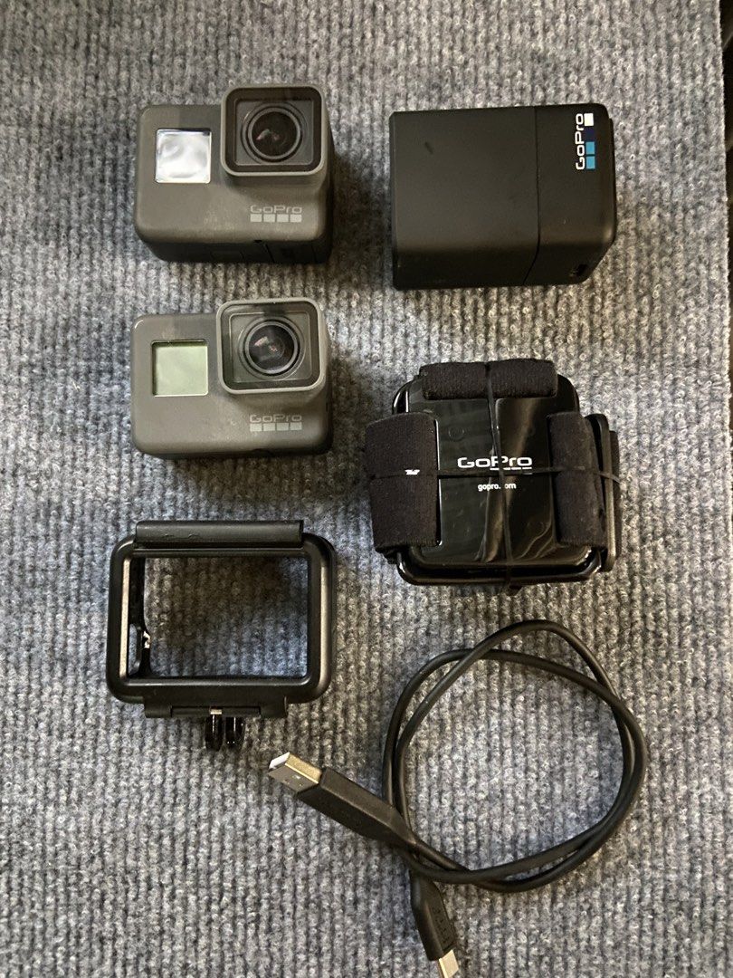2 GoPro hero 5 Cameras with Accessories (Category: Cameras) located in Santa Cruz, Pampanga. Submitted by janstephen84566 (Listing ID 1459322880, Image 1). Description: - Two GoPro cameras included - Comes with a battery pack - Includes a mounting frame - Charging cable provided - Ideal for capturing adventures - Ready for your next trip - Feel free to ask any questions!.