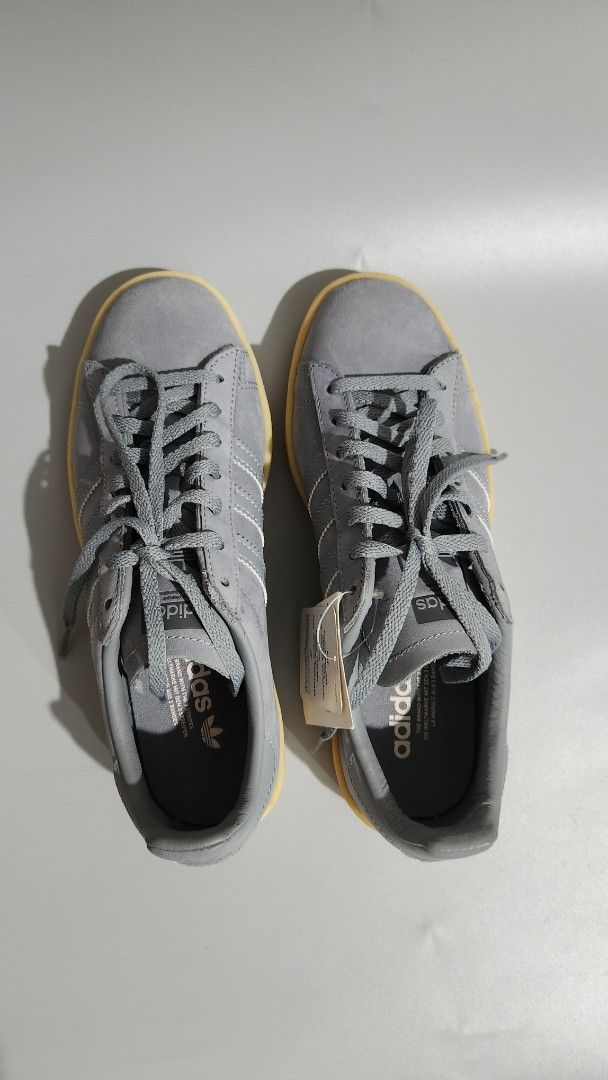 ADIDAS CAMPUS WOMENS | 23.5 cm (Category: Sneakers) located in Baguio. Submitted by ysaaabiz (Listing ID 1459427791, Image 3). Description: AUTHENTIC ADIDAS ORIGINALS CAMPUS W —size: EU 38 / US W 6.5 / UK 5 / 23.5 cm CONDITION: • Unworn / unused • Original tag attached • No box • Due to age/storage, the translucent outsole has developed a noticeable yellow/golden discoloration • Minor marks/imperfections on the outsole, as shown in the close-up p