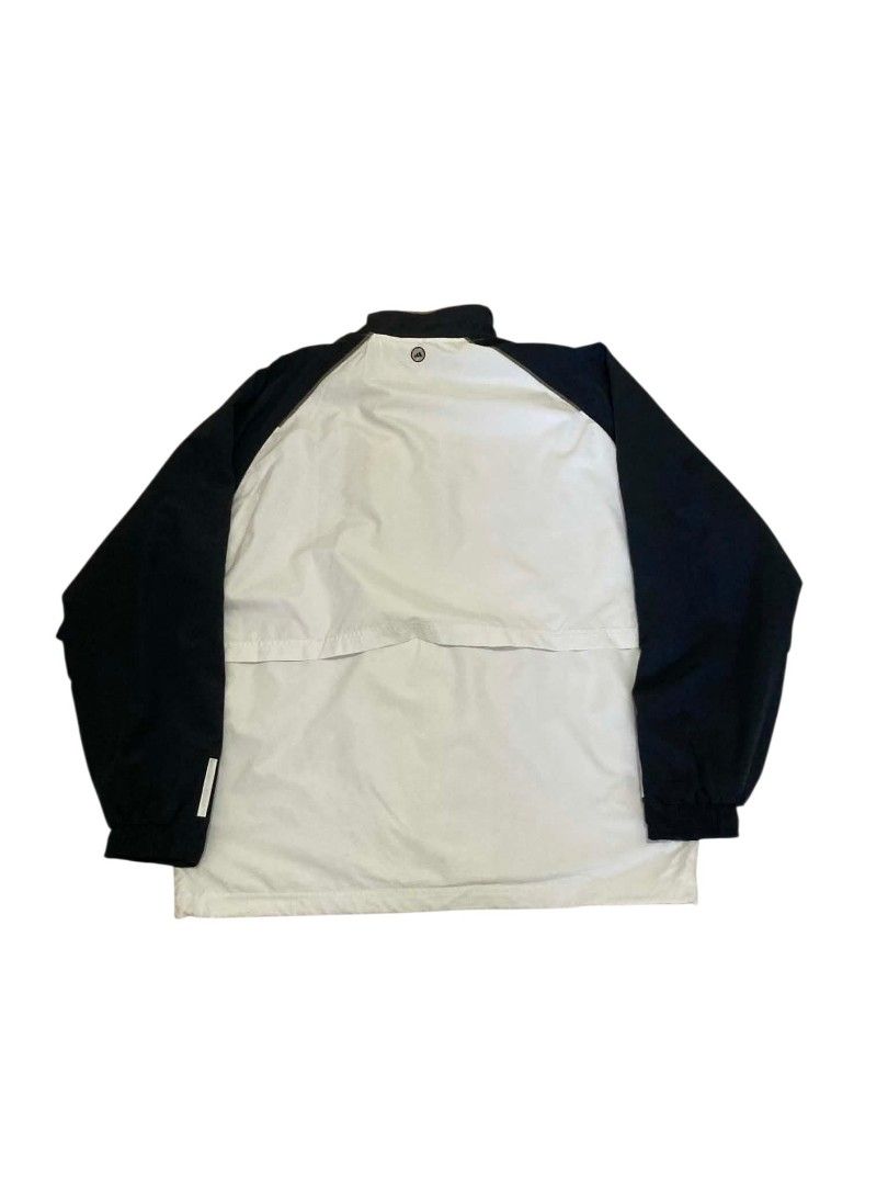 Adidas Track Jacket White Black Three Stripes (Category: Coats, Jackets and Outerwear) located in Trece Martires City. Submitted by djaothriftshop (Listing ID 1459431552, Image 3). Description: -Dimes 24x29 Classic Adidas track jacket - White body with black sleeves - Iconic three stripes on sleeves - Full zip closure - Stand-up collar - Two zip pockets - Drawstring hem - Ideal for sports or casual wear.