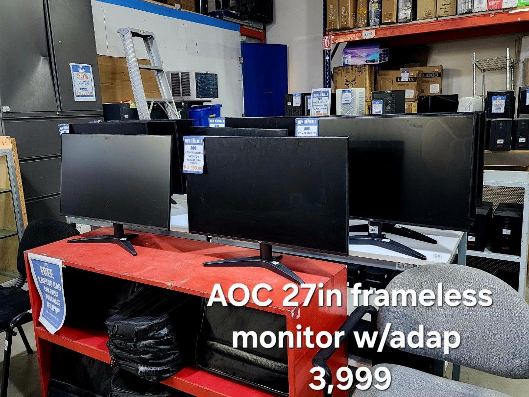 AOC 27" FRAMLESS (Category: Monitor Screens) located in Cainta. Submitted by christine07. (Listing ID 1459414303, Image 2). Description: AOC 27" FRAMLESS WITH ADOPTOR OPEN FOR BULK ORDER & RETAIL LOCATED @ CAINTA RIZAL FB CHRISTINE DOMINGO 09068511708 0.