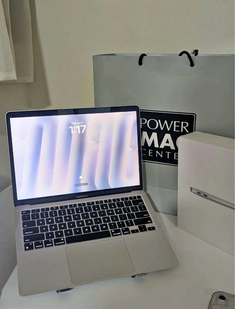 Apple MacBook Air Laptop Silver (Category: Laptops & Notebooks) located in Manila. Submitted by happyearth.953a15 (Listing ID 1459488006, Image 1). Description: - Silver Apple MacBook Air - Original box included - Original Power Mac Center bag included - Protective film still on the bottom - Ready for a new owner.
