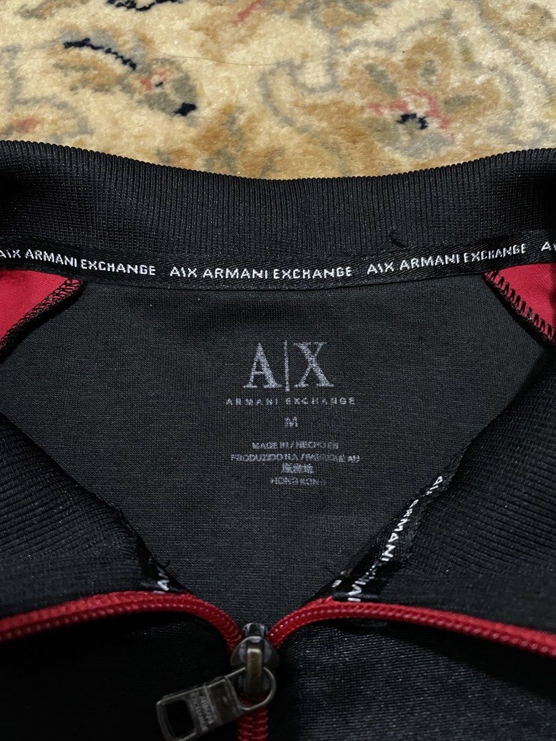 Armani Exchange Zip Up Track Jacket (Category: Coats, Jackets and Outerwear) located in Angeles City. Submitted by utmostplug (Listing ID 1459403914, Image 3). Description: Size: M Width: 20” Length: 26” Excellent condition Needs wash.