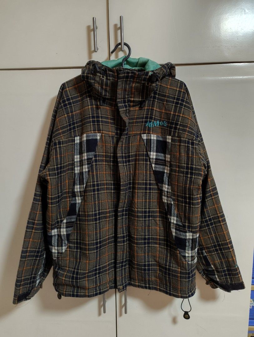 Atmos 2009 Plaid Hooded Jacket Size Large (Category: Coats, Jackets and Outerwear) located in San Pedro. Submitted by madvillainkicks (Listing ID 1459318784, Image 1). Description: - Stylish plaid jacket from Atmos - Features a convenient hood - Bright green lining for a pop of color - Durable YKK zipper closure - Includes a zippered inner pocket for secure storage - Adjustable drawstrings at the hem for a customized fit - Ideal for layering over
