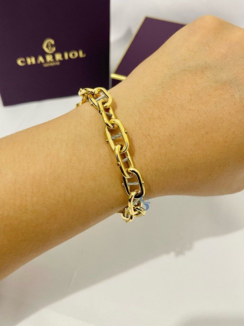 Authentic Charriol St Tropez Mariner Bracelet (Category: Bracelets) located in Taguig. Submitted by shopperone_usa (Listing ID 1459408357, Image 2). Description: 🔹 ON HAND in Manila, ready to ship 🔹💯 Authentic & Brand New 🔹 Sourced directly from the Brand’s official store 🔹 06-104-1272-1 Stainless Steel bracelet, Yellow Gold PVD, Stainless Steel Cable 1.5mm Length up to 17.5cm 🔹 COPYRIGHTS & TRADEMARKS ARE EXCLUSIVELY OWNED BY THE BRAND #ch