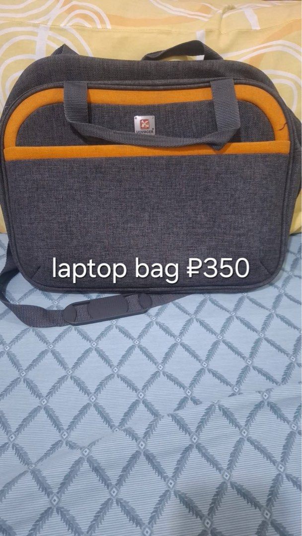 Backpacks and laptop bags (Category: Backpacks) located in Paranaque City. Submitted by captainthanos01 (Listing ID 1459410547, Image 3). Description: - Peach backpack: Stylish and practical, perfect for everyday use. - Hawk backpack: Durable and spacious, ideal for school or travel. - Voyager laptop bag: Sleek design with orange accents, offers protection for your laptop. - Coolbell laptop bag: Modern and functional, designed for carrying your t