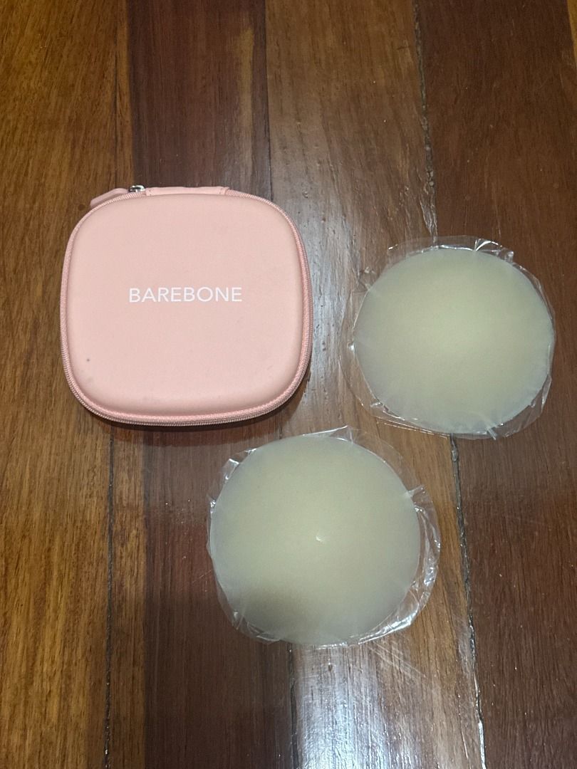 Barebone Seamless Silicone Pasties Nipple Covers with Case (Category: Undergarments & Loungewear) located in Makati City. Submitted by travelfinds34611 (Listing ID 1459371041, Image 1). Description: Barebone Seamless Silicone Pasties Nipple Covers Color/Size: Seamless Opaque Cream 10cm, - with storage pouch in Peach color - Reusable and washable - Ideal for backless and strapless outfits - Easy to apply and remove GOOD CONDITION. USED 1x FOR PHOT