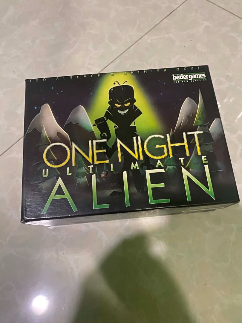 Bezier Games One Night Ultimate Alien Board Game (Category: Board Games & Puzzles) located in Angeles City. Submitted by rickki_t (Listing ID 1459466933, Image 1). Description: - Fun party game for groups - Easy to learn and play - Includes all cards and tokens shown - Great for game nights with friends - Fast-paced and engaging - Get ready for some alien fun!.