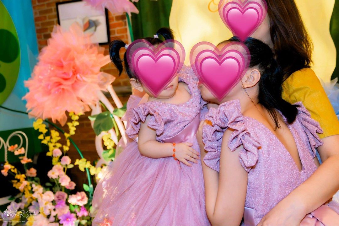 Birthday Gown (Category: Babies & Kids Fashion) located in San Juan City. Submitted by _abgl (Listing ID 1459326155, Image 2). Description: Used once, during the event only Old rose color Beaded dress Layered skirt which give a balloon illusion.