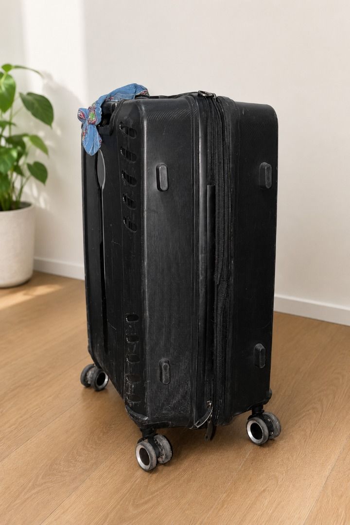 Medium Hard Shell Suitcase (Category: Luggage) located in Manila. Submitted by esalandic14384 (Listing ID 1459325828, Image 2). Description: Preloved Barry Smith black hard-shell luggage, originally bought in Malaysia. Spacious and still very functional, with four spinner wheels for easier movement. Condition: Well used, with visible scratches and scuff marks from travel, as shown in the photos. Please note: The telescopic pull-up handle sometime