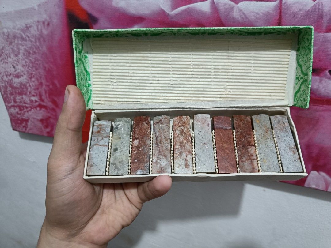 Blank jasper stone hanko seal (Category: Precious Stones) located in Taguig. Submitted by ashicollection (Listing ID 1459343186, Image 3). Description: 180 per box 10 boxes available. Please read! For sure buyer only! NO COD/COP No reservation The items will be sold to the first payer w/o prior notice. Verbal reservations are not acceptable. Note: All items are vintage. Please manage your expectations accordingly. G cash payment. Shipping via Lal