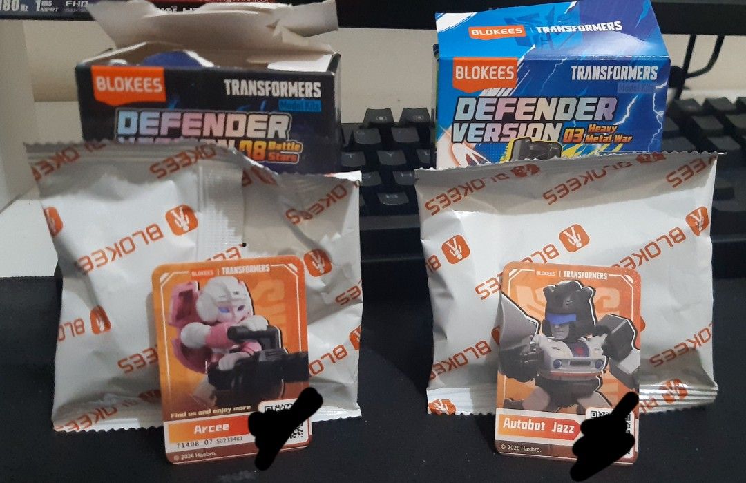 Blokees Transformers Defender Version Model Kits - Arcee & Autobot Jazz (Category: Gundam & Model Kits) located in Caloocan City. Submitted by masterwinc76815 (Listing ID 1459388882, Image 1). Description: - Brand New & Sealed Blokees Transformers Defender Version Model Kits - Includes Arcee and Autobot Jazz figures - Ideal for Transformers fans and collectors - bundle only for 120 - Delivery only via Jnt.