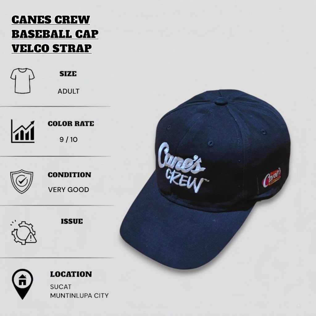 CANES CREW DAD HAT (Category: Caps & Hats) located in Muntinlupa City. Submitted by nofame12 (Listing ID 1459360232, Image 1). Description: PLEASE CHECK THE DETAILED OF THE ITEM ON FIRST PHOTO LOCATION - SUCAT MUNTINLUPA CITY.