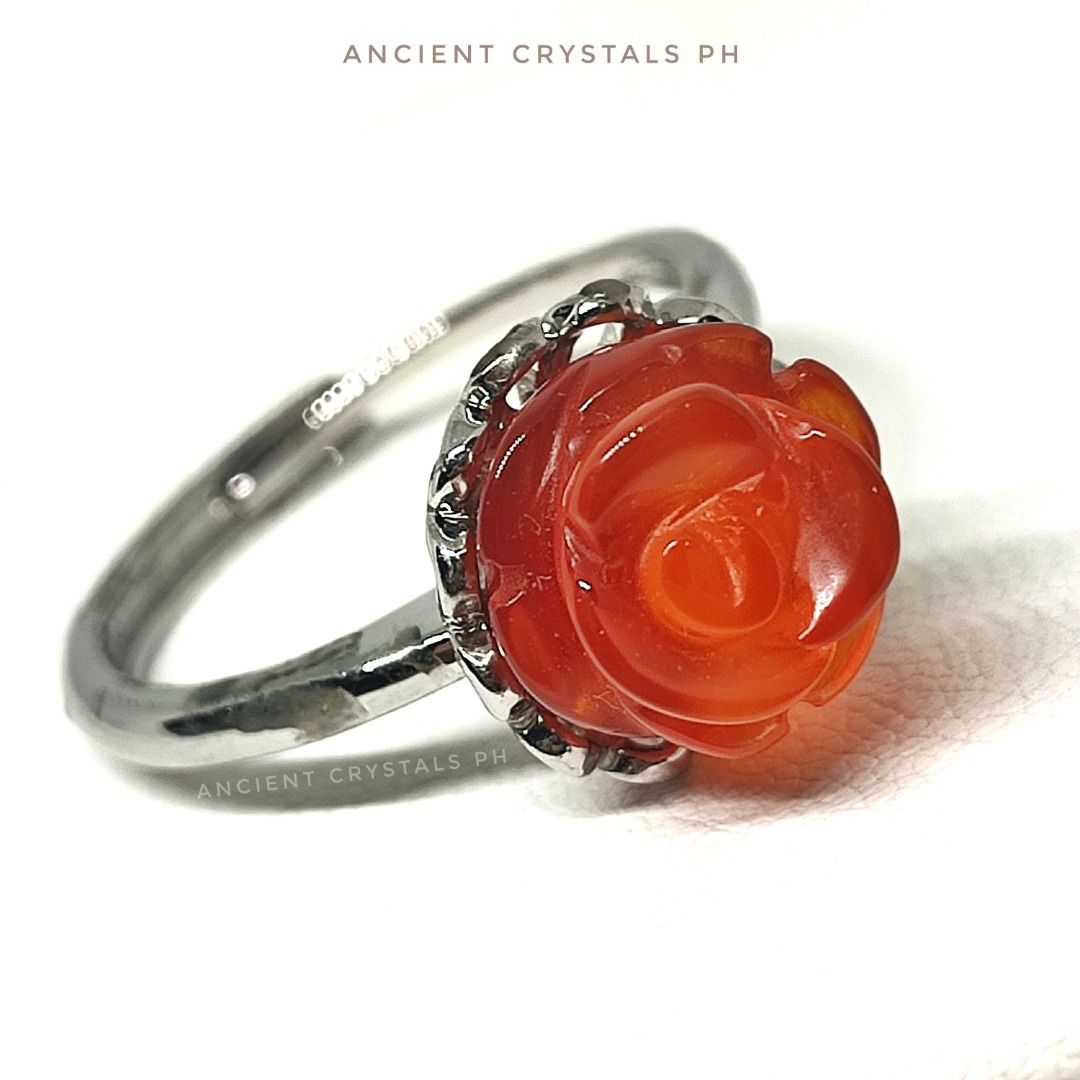 Carnelian Ring (Flower Carving) ~ “Flora” 🧡 (Category: Rings) located in Makati City. Submitted by ancientph (Listing ID 1459462040, Image 2). Description: Carnelian Ring (Flower Carving) ~ “Flora” 🧡 From the Power Within Collection Good for: -Sparks creativity -Boosts courage -Ignites passion -Enhances vitality °•°•°•°•°• Type: Adjustable ring from size 4-8 Material: silver plated alloy Color: silver Price: 330 Mode of Payment: Gcash, Maribank