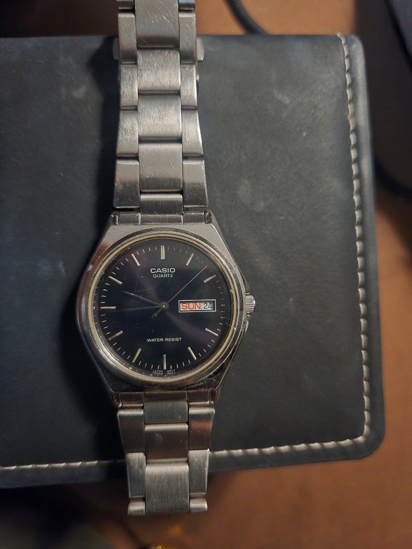 Casio Quartz Watch - Water Resist (Category: Women's Watches) located in Manila. Submitted by oki.ukay (Listing ID 1459412128, Image 1). Description: - Durable stainless steel band and case - Water resistant -As is buying, issue NO BATTERY ONLY -fit wrist size up to 6 in -1x1in face size -location: san andres manila.