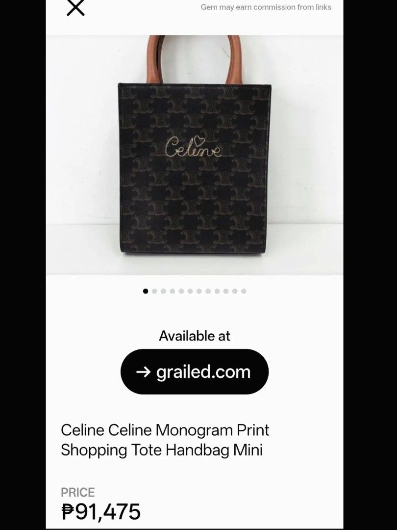 Celine Monogram Print 2way bag (Category: Shoulder Bags) located in Caloocan City. Submitted by secondhand_shop2 (Listing ID 1459392000, Image 2). Description: Sale❗️Sale❗️Sale❗️ ₱ 5,899 CÉLINE almost new coded Small-Medium Genuine leather trim 📌First to pay!.