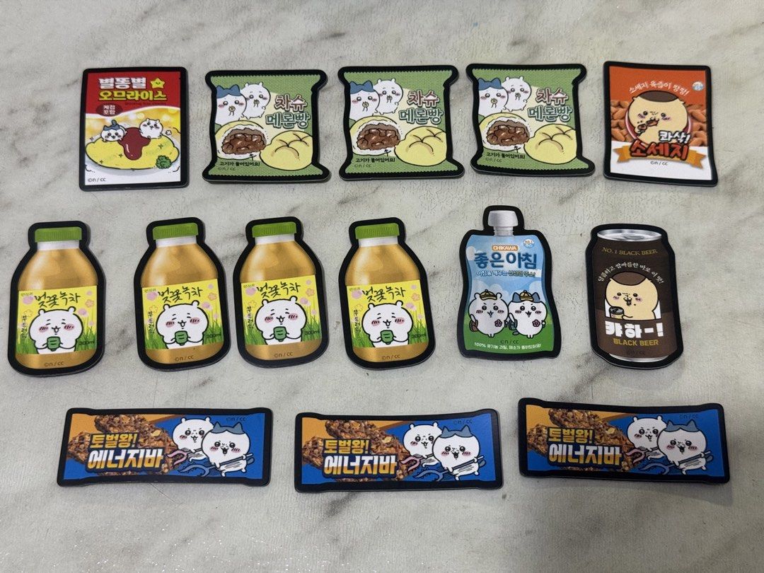 韓國 Chiikawa 超市系列，磁石盲袋，小八，Chill，Usagi，栗子饅頭，兔，兔哥，Chiikawa Shopping List magnets （分類：動漫角色周邊）位於 Hong Kong。 由 khonkaen 提交（商品編號 1459426163，圖片 1）。簡介： $20/一隻 $50/三隻 $100/七隻 平郵$4.3，郵局易寄取$10，順豐到付$17。