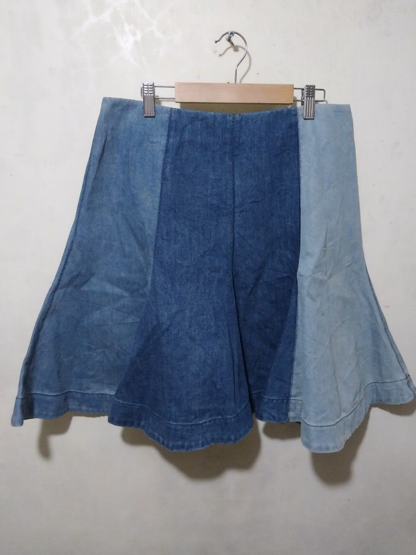Christian Dior Denim Patchwork Skirt (Category: Luxury Apparel) located in Manila. Submitted by PrinceDani.Clothing (Listing ID 1459342691, Image 1). Description: Christian dior denim skirt Size 30-31in width 21in length excellent condition .