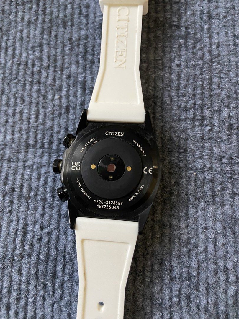 Citizen Watch YF20-S128587 White Strap (Category: Men's Watches) located in Santa Cruz, Pampanga. Submitted by janstephen84566 (Listing ID 1459322678, Image 1). Description: - Brand: Citizen - Strap Color: White - Dial Color: Black - Display: Digital - Features: Water Resistant - Model Number: YF20-S128587 - Origin: Made in China - Ideal for: Everyday wear.