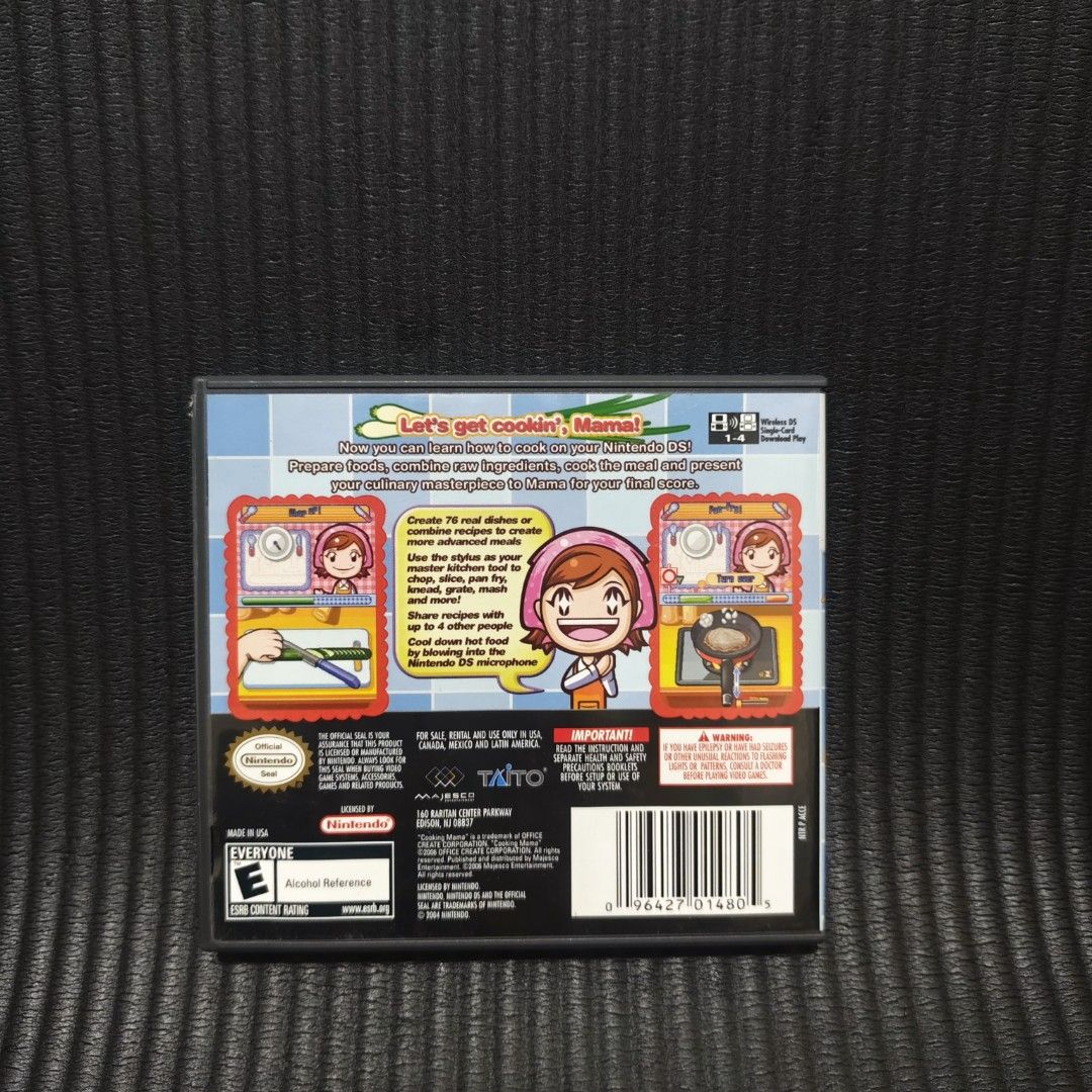 Cooking Mama DS Game Authentic (Category: Nintendo) located in Quezon City. Submitted by shopme_gadget30 (Listing ID 1459434386, Image 2). Description: kindly read the details first for sale fixed price good Condition tested and working With case and game card with manuals compatible to Nintendo 3ds/DS usa region qc area meet up: sm north shipping fee must shoulder by the buyer via lalamove or grab payment: bdo/gcash happy gaming everyone.