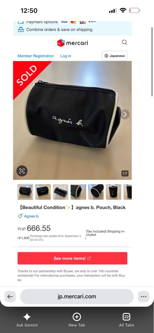 Cylindrical Agnes B. Pouch Black (Category: Purses & Pouches) located in Davao. Submitted by favoritepreloved (Listing ID 1459457116, Image 2). Description: 💜 12.5cm wide x 9cm in height.
