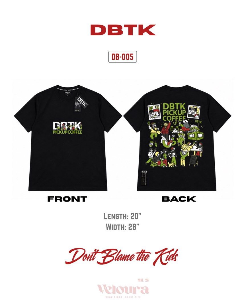 DBTK TOPGRADE (Category: Tshirts & Polo Shirts ) located in Manila. Submitted by velo.uramnl (Listing ID 1459413022, Image 3). Description: 𝗗𝗕𝗧𝗞 available for retail and bundles ₱380 retail ₱350 min of 5 — cotton fabric — high quality print — thick fabric — with individual pouch and tags comment "mine + code".
