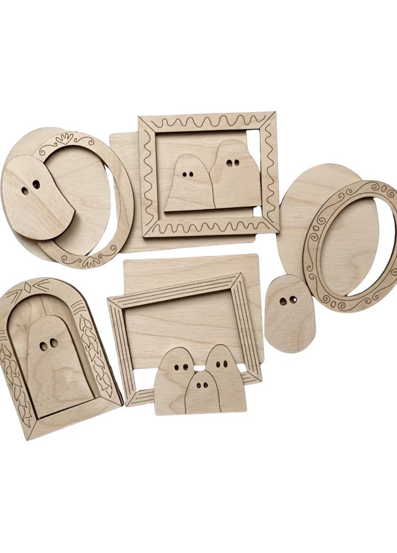 DIY Halloween GHOSTIES WOODEN FRAME (Category: Art & Prints) located in Manila. Submitted by epicdolphin.86649e (Listing ID 1459455822, Image 2). Description: Pre-cut wooden frames that can be painted for halloween crafts.