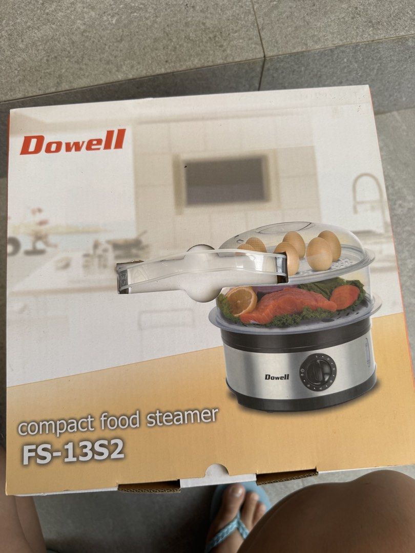 Dowell Compact Food Steamer FS-13S2 (Category: Other Kitchen Appliances) located in Las Pinas. Submitted by vanethneth (Listing ID 1459362600, Image 3). Description: - Dowell Compact Food Steamer, Model FS-13S2 - Two tiers of steaming baskets for versatile cooking - Convenient 60-minute timer - Easy-to-monitor external water gauge with LED indicator - Detachable base for easy cleaning and storage - Transparent baskets let you see your food as it 