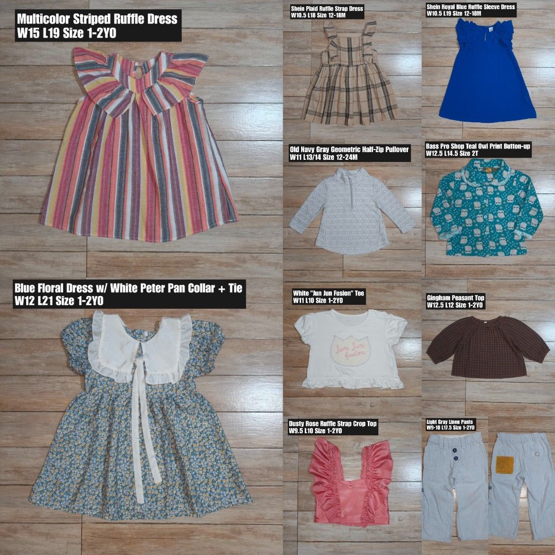 Bundle For 1-2YO Baby Girl (Category: Babies & Kids Fashion) located in Siniloan. Submitted by wingedwardrobe (Listing ID 1459291726, Image 2). Description: 📢 𝐒𝐇𝐎𝐏 𝐑𝐄𝐌𝐈𝐍𝐃𝐄𝐑𝐒 📢 - 𝐒𝐢𝐳𝐞𝐬 𝐚𝐫𝐞 𝐚𝐩𝐩𝐫𝐨𝐱𝐢𝐦𝐚𝐭𝐞. 𝐏𝐥𝐞𝐚𝐬𝐞 𝐦𝐚𝐧𝐚𝐠𝐞 𝐲𝐨𝐮𝐫 𝐞𝐱𝐩𝐞𝐜𝐭𝐚𝐭𝐢𝐨𝐧𝐬. - 𝐂𝐨𝐥𝐨𝐫𝐬 𝐦𝐚𝐲 𝐬𝐥𝐢𝐠𝐡𝐭𝐥𝐲 𝐯𝐚𝐫𝐲 𝐝𝐮𝐞 𝐭𝐨 𝐥𝐢𝐠𝐡𝐭𝐢𝐧𝐠 𝐚𝐧𝐝 𝐬𝐜𝐫𝐞𝐞𝐧 𝐬𝐞𝐭𝐭𝐢𝐧𝐠𝐬. - 𝐖𝐫𝐢𝐧𝐤𝐥𝐞𝐝 𝐝𝐮𝐞 𝐭𝐨 𝐛𝐚𝐥𝐞