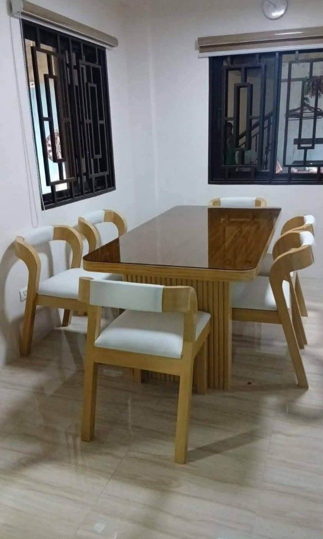 elegant dining table (Category: Other Home Furniture) located in Mabalacat. Submitted by arlenemamangun01 (Listing ID 1459332540, Image 3). Description: elegant dining table mahogany wood with top glass 4seaters 6seaters 8seaters 10seaters.