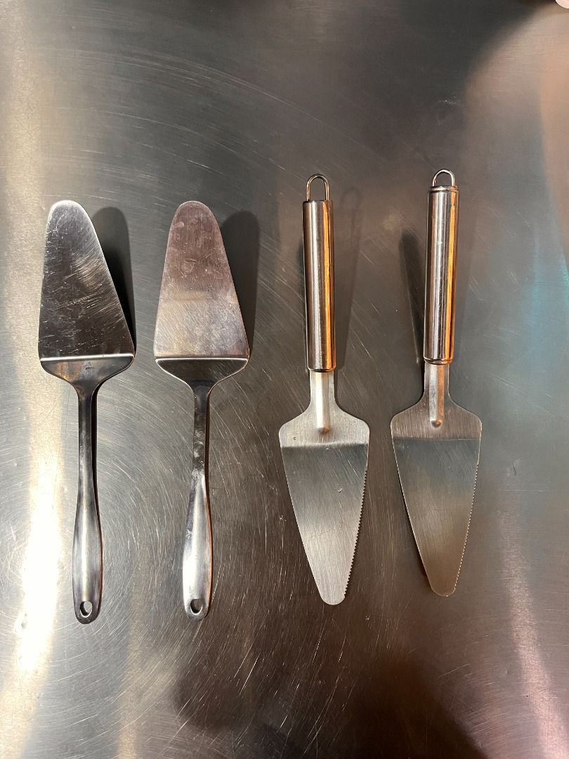 FOR SALE Various kitchen tools (Category: Cookware & Accessories) located in Taguig. Submitted by cindy.272 (Listing ID 1459435515, Image 2). Description: FOR SALE Various kitchen tools and small Stainless steel food pan - ₱500 each Whisk - ₱185 each Stainless dough cutter - ₱235 each Pizza cutter (small) - ₱120 each Cake server - ₱120 each Pizza scissors - ₱850 Pink silicone spatula - ₱85 each Stainless mixing bowls - ₱1000 set .
