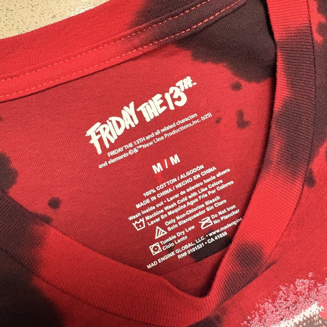 Friday The 13TH "Acid Wash Red" Tshirt (Category: Tshirts & Polo Shirts ) located in Las Pinas. Submitted by collabcart (Listing ID 1459449239, Image 3). Description: Friday The 13TH "Acid Wash Red" Tshirt 🇺🇸 Imported from Walmart ✅ Brandnew ✅ Original/Authentic/legit 📐Sizes Available MEDIUM (21 x 30) ✨P650✨ .