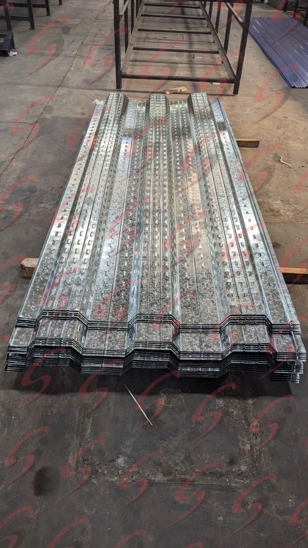 Galvanized Steel Deck / Metal Deck (Category: Outdoor Furniture) located in Manila. Submitted by sheehan.inc (Listing ID 1459366230, Image 3). Description: Structural metal deck designed to support concrete flooring in residential, commercial, and industrial construction. ✅ Flat Deck & Web Deck available 📏 Thickness: 0.80mm | 1.00mm | 1.20mm ✂️ Custom cut to required length 🏢 For concrete floor decking, mezzanines, commercial & industrial struc