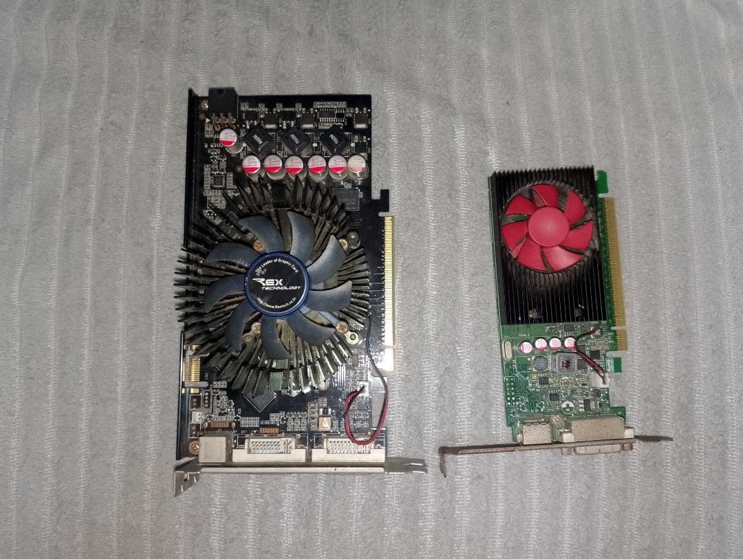 GeForce 9600 GT and GeForce GT 730 (Category: Desktops) located in Caloocan City. Submitted by wiselion_8cd50a (Listing ID 1459377410, Image 1). Description: GeForce 9600 GT - Only used for boot testing. Still in very good condition. Not recommended for gaming. 800 PHP Nvidia GT 730 - Used only office work. (not sure on VRAM) Working really fine. 1,100 PHP.
