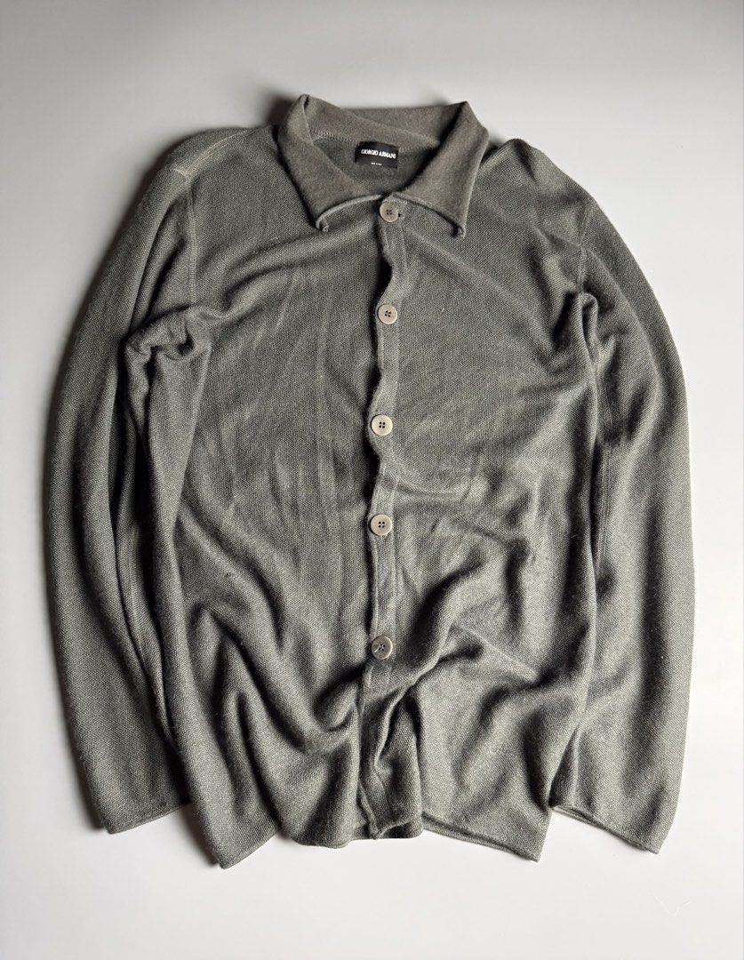 Giorgio Armani Cashmere Cardigan (Category: Hoodies) located in Manila. Submitted by 3rdealz (Listing ID 1459484898, Image 1). Description: GA Fits medium Courier: J&T or Lalamove Item will be posted by express shipping (J&T) with good tracking record in 1-3 business days after received cleared payment. Expect it to reach you in 3-7 business days only after item been shipped. Please check my other listings and take advantage of combine shipping r