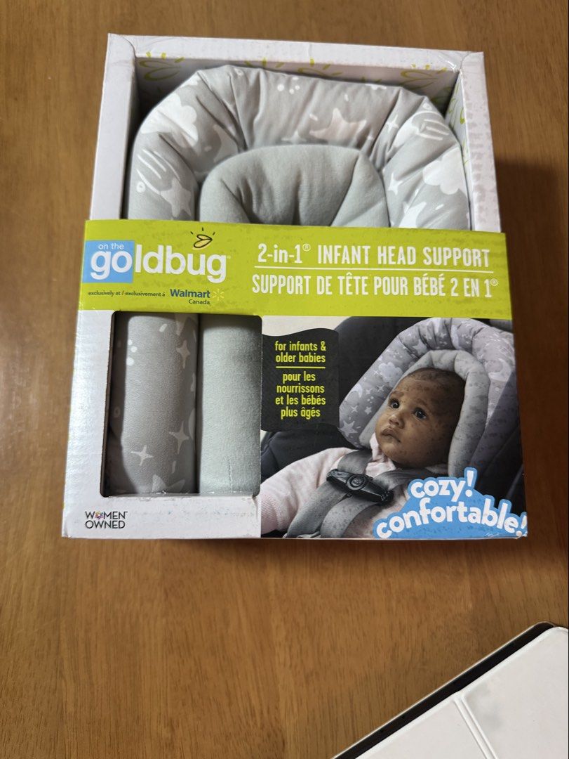 Goldbug 2-in-1 Infant Head Support Pillow (Category: Children's Beds) located in Pasig City. Submitted by accvu (Listing ID 1459427965, Image 1). Description: - Goldbug 2-in-1 infant head support - Suitable for newborns and older babies - Soft, quilted fabric for ultimate comfort - Secure snaps to keep supports in place - Machine washable for easy cleaning - Versatile use in strollers, car seats, and joggers - Provides cozy and growing support fo