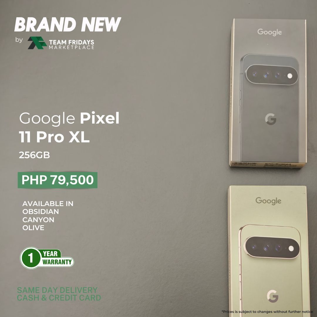 Google Pixel 10 Pro XL (Category: Google Pixel) located in Quezon City. Submitted by teamfridaysmarketplace (Listing ID 1459315844, Image 1). Description: Google Pixel 11 Pro XL (256GB) Openline SALE Price: Php79500 The unit is in excellent condition Warranty: 7 Days Money Back Guaranteed 1 year Google Assistance Warranty Package: complete standard package Description - 256GB - SG Variant - Guaranteed No defects and NOT Refurbish!!! Globe: 091749