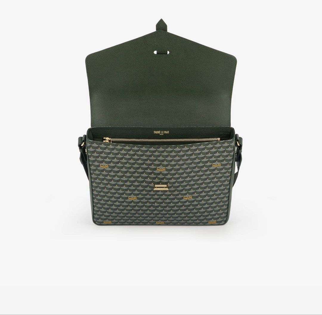 Green Leather Satchel Bag with Monogram Print (Category: Luxury Bags & Wallets) located in Quezon City. Submitted by docalvindeaqs (Listing ID 1459291474, Image 3). Description: Brand new below srp. Still with paper bag and receipt. ROS: Change of mind I can send actual pics per request..
