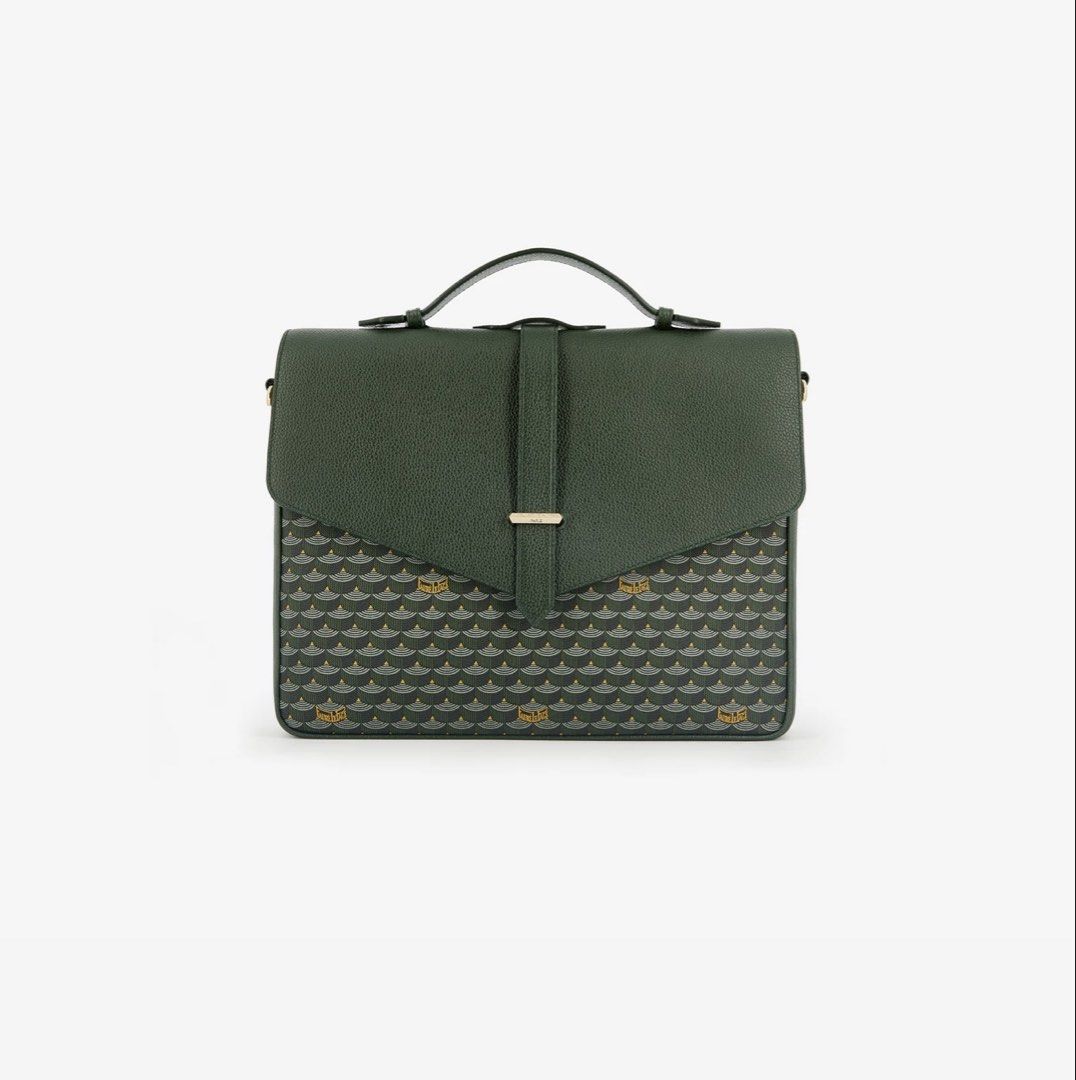 Green Leather Satchel Bag with Monogram Print (Category: Luxury Bags & Wallets) located in Quezon City. Submitted by docalvindeaqs (Listing ID 1459291474, Image 1). Description: Brand new below srp. Still with paper bag and receipt. ROS: Change of mind I can send actual pics per request..